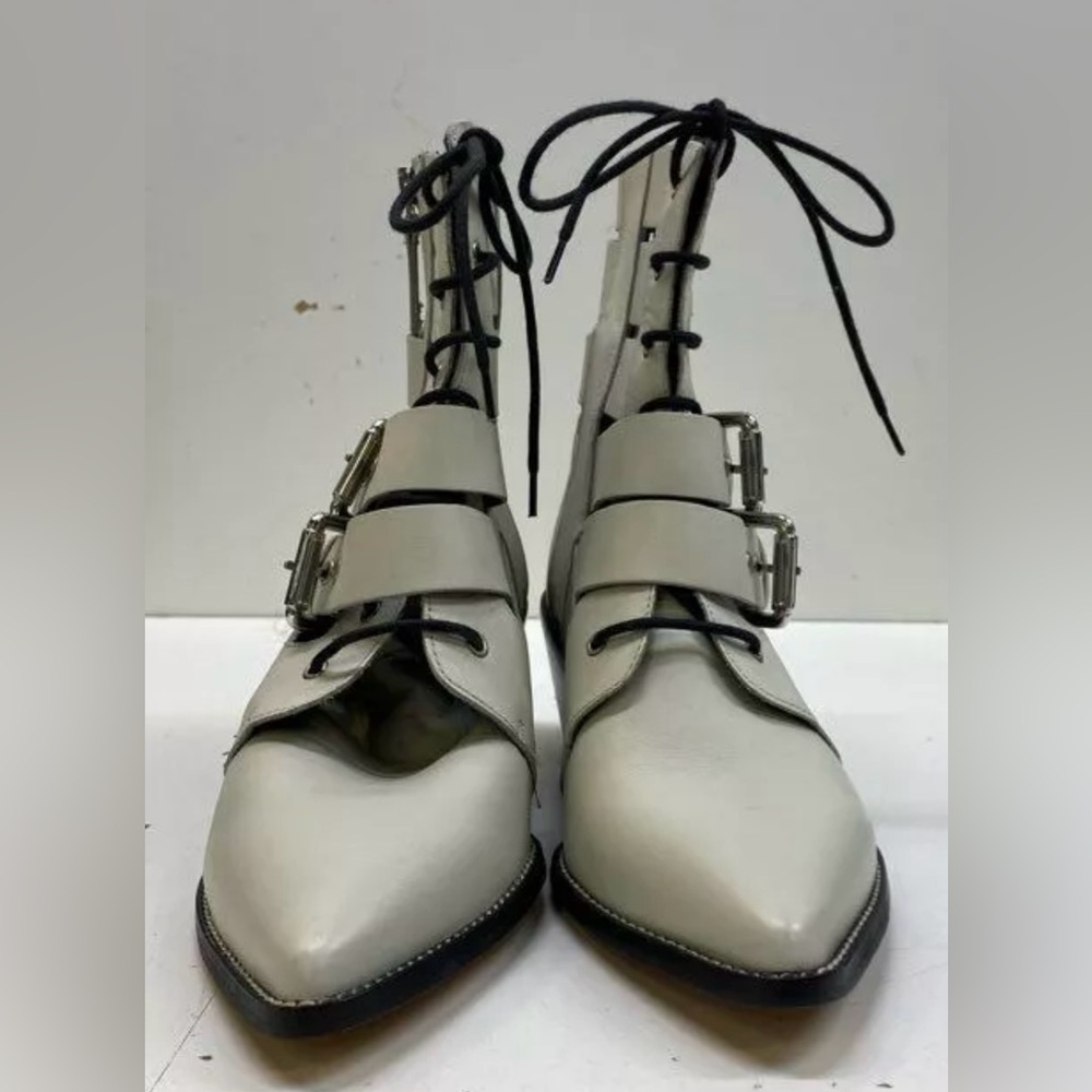 TOPSHOP lace-up strapped leather boots - Picture 1 of 8